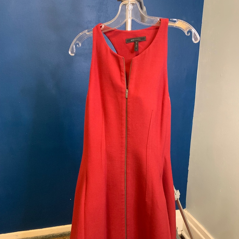 Akira zip front a-line red dress